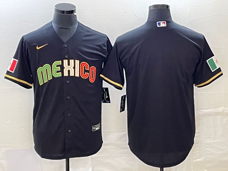 Men 2023 World Cub Mexico Blank Black gold Nike MLB Jersey